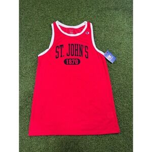 Champion St Johns University 1870 Mesh Basketball Jersey Red Mens Large NWT